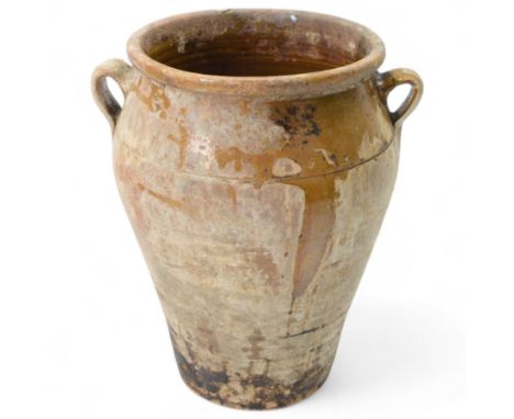 19th century stoneware Spanish olive jar, H38cm