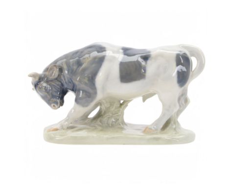 Royal Copenhagen Charging Bull, no.1195, with printed mark beneath H22cm