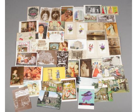 A collection of vintage postcards and Christmas cards. Includes advertising, commemorative, Kissogram, etc.  