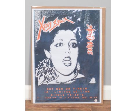 A promotional poster for Xray Spex, I Am A Cliche. Later print. 59cm x 44cm.  Low quality print.