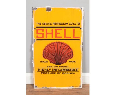 A shell "Highly Inflammable" enamel sign40x68cm approx  