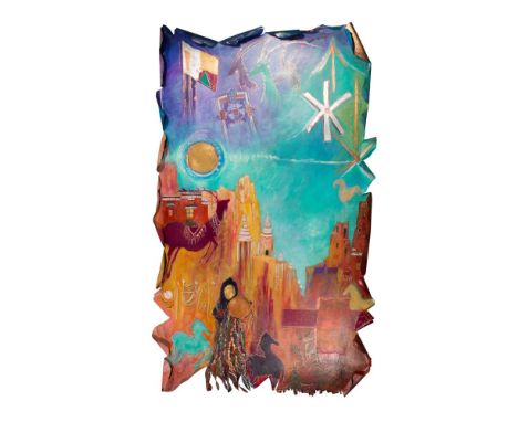 Donna M. Nuccitelli (American, b.1956) 'Mystical Inheritance' Mixed Media on Copper  1998, signed lower left and verso, depic