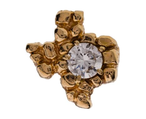 14k Yellow Gold and Diamond Ring  Old European round cut diamond weighing approximately 1.82 carats (8.00 by 4.66mm), I-1 cla