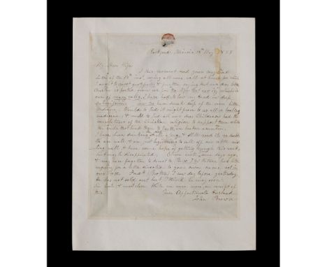 John Brown (Abolitionist) Signed Letter PSA/DNA  1855, single laid paper sheet having manuscript letter to Brown's wife, sign