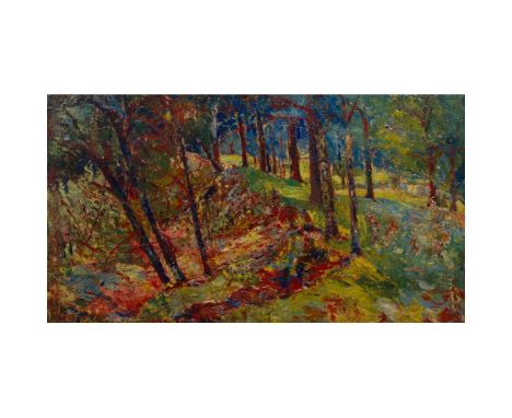 Malvin Marr Albright (Zsissly) (American, 1897-1983) Oil on Canvas  Undated, signed 'Zsissly' lower left, a wooded landscape,