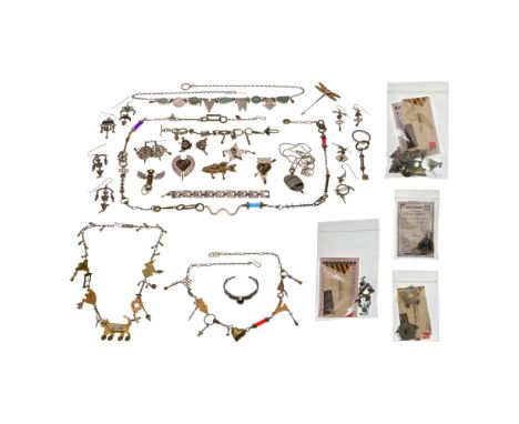 Thomas Mann TeCHno RoManTic Jewelry Assortment  Including necklaces, bracelets, pendants, pins of various shapes and metals s