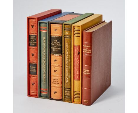 BARBARA TAYLOR BRADFORD OBESix specially bound works on decorating, one signed. Various dates and publishers. Six leather bou