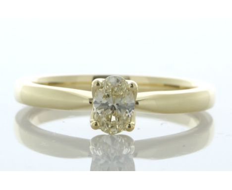An oval diamond is set in this stunning 18ct yellow gold solitaire diamond ring.Item Specifications:Carat: 0.42 CaratsColour: