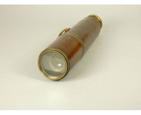 R &amp; J Beck Ltd, London, a WWI brass 4 drawer telescope, dated 1914, Tel Sig (Mk III) also G.S., with leather cover 84 cm 
