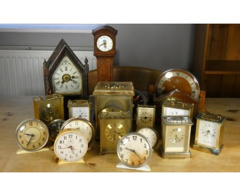 An American alarm mantle clock, together with other mantle and quartz carriage clocks 