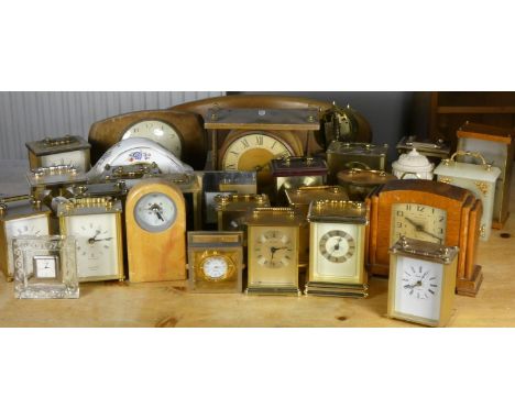 A Dutch wall clock with Deft panels and various mantle clocks 