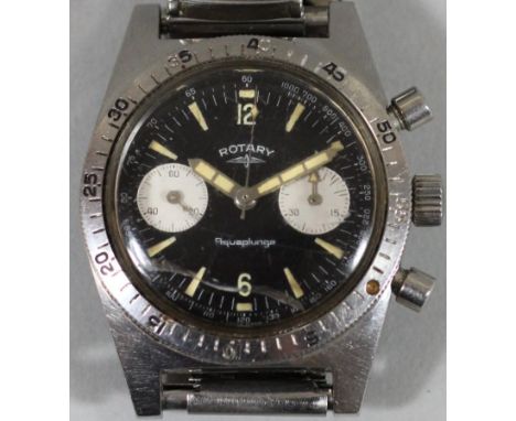 Rotary Aquaplunge, a gentleman's stainless steel chronograph manual wind wristwatch, not working, model H 109919.