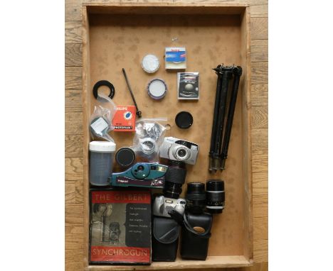 A collection of three camera cases including other photography equipment including brands such as Kodak, Retina and others (3