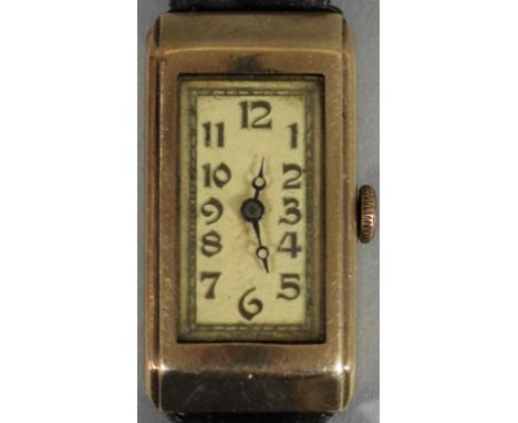 An Art Deco Rotary ladies manual wind wristwatch, London 1939, cal 210, 15 jewel, cut &amp; comp. bal.A1, 33 x 16 mm.&nbsp;in