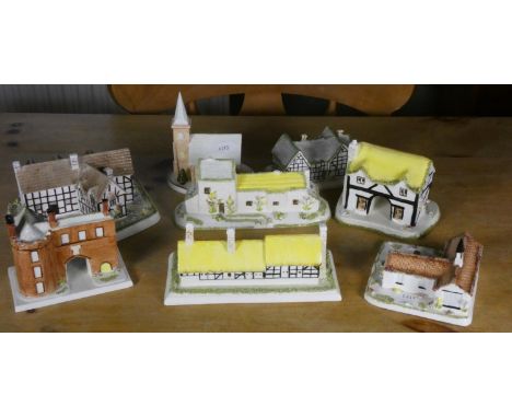 A collection of Coalport fine bone china ceramic models of buildings (8) 