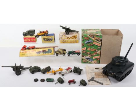 Mixed Quantity of Diecast Toys, including: Dinky Toys 641 Army 1 Ton cargo truck, 674 Austin Champ, 670 Armoured Car, 688 Art