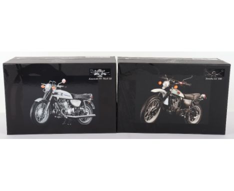 Two Boxed Minichamps Classic Bikes Series, metal 1:12 scale, No.20 Yamaha XT500 1981 motorcycle and No.63 Kawasaki H1 Mach II