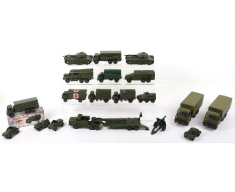 Quantity of Military Dinky Toys, including,621 Bedford 3 Ton Army Truck (repainted) 2 x 622  Foden 10 Ton Army Trucks,2 x 623