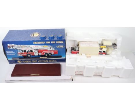 Franklin mint Emergency One HP 105 Platform Fire Engine Boxed 1/32 scale model, in near mint condition comes complete and box