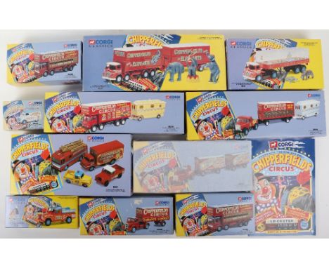 Corgi Classics Chipperfields Circus Models, including: 07202 Landrover Public address vehicle, 96905 Advance Booking Vehicle,