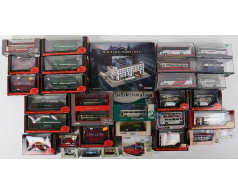 Quantity of Boxed Diecast Model Buses, including Corgi, Gilbow and Oxford, plus selection of diecast commercial vehicles, 11 