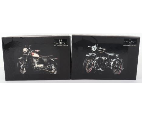 Two Boxed Minichamps Classic Bikes Series, metal 1:12 scale, No. 9 BSA Goldstar DBD34 1956 black motorcycle and No. 31 Vincen