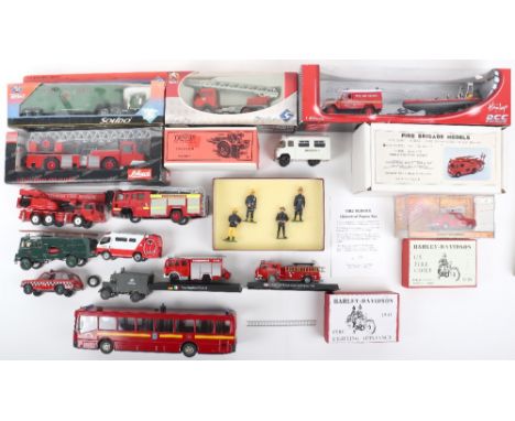 Fire Service related diecast models, including boxed 1:46 scale Dennis f106 pump escape fire truck, boxed Solido fire dept. l