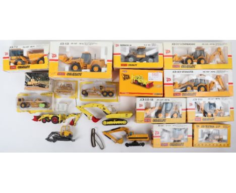 Quantity of JCB diecast Construction models, including, Joal compact, 4CX SITEMASTER, 435, 525-58, 217 S CENTREMOUNT, 930, 80
