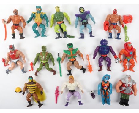 Collection of vintage Mattel 1980s Masters of the Universe figures, including Clawful ,missing back armour plate, Buzz-off mi