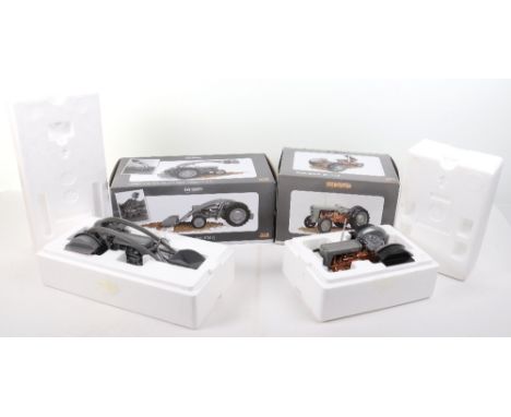 Two Universal Hobbies Boxed Diecast Tractor models, 1/16 scale, Ferguson Tea-20 (1947) and Ferguson FE35(1956), both models a