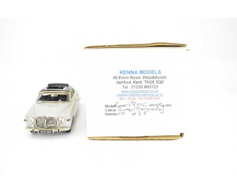 KENNA MODELS, KENT; a 1:43 scale diecast model of a Rover P5B Open Coupe in grey and burgundy, limited edition no.10/25, boxe