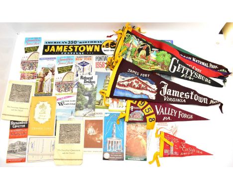Various vintage, mostly 1950s and recent, American souvenir and travel ephemera to include '1953 Official Illustrated Philade