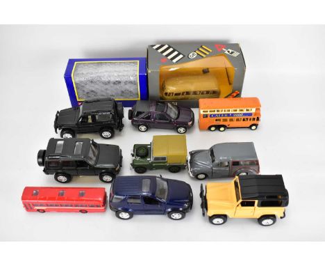 Eleven various scale diecast models to include a boxed Corgi Land Rover 579021, boxed Corgi Bedford Type OB Coach D949/17, va