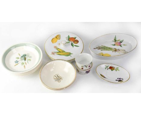 A good quantity of tableware to include Anchor Line, Woods Ware in the 'Clovelly' pattern and a small quantity of Royal Worce