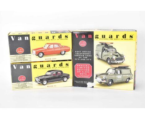 VANGUARDS; three diecast scale models comprising special limited edition of 5000, Post Office Telephones service vans of the 