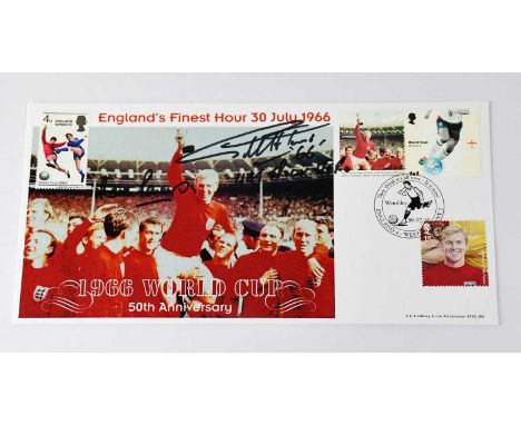 A first day cover bearing the signatures of Geoff Hurst and Martin Peters.Condition Report: We have not authenticated this si