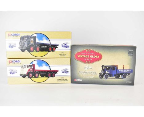 CORGI CLASSICS; two boxed wagons, 97971 Foden Eight Wheel Rigid Robson's of Carlisle and 97956 Foden Flatbed Pickfords, toget