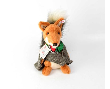STEIFF; a 'Basil Brush' plush toy, gold button and white tag to ear, height 36cm, with certificate.