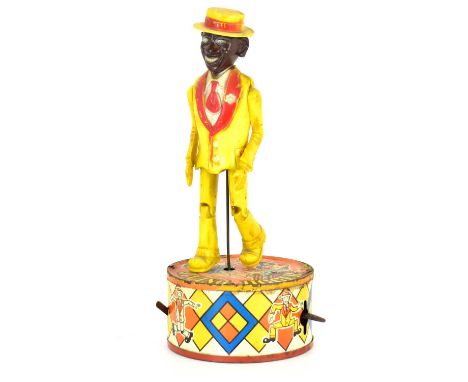 LOUIS MARX; a vintage plastic tinplate clockwork dancing figure 'Be-Bop Jiving Jigger', with key, height 26cm.Condition Repor