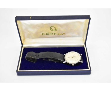 CERTINA; a gentlemen's vintage wristwatch, Bristol 190, the silvered dial set with baton numerals and subsidiary dial, crown 