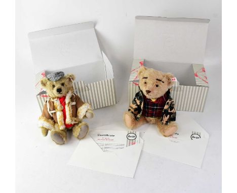STEIFF; 'Del' and 'Rodney' bears from 'Only Fools &amp; Horses', both with gold buttons and white tags to ears, both with cer