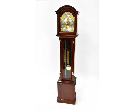 JAMES STEWART, ARMAGH; a mahogany longcase clock of small proportions, the brass and silvered dial set with Roman numerals, a