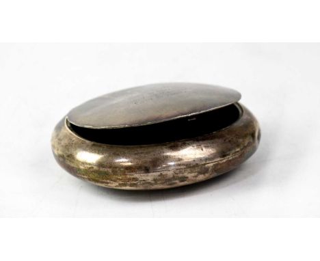 A Victorian silver snuff box of oval form, lid engraved 'HMS Conway Ship Mount Stewart, City of Oran, City Of Madrid, City of