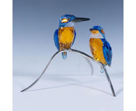 Boldly colorful pair of kingfishers that were part of the Silver Lake collection. Colored in blue turquoise, aquamarine, sun,