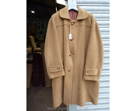 A brown Duffle Coat with buttons and two patch pockets, size XL.