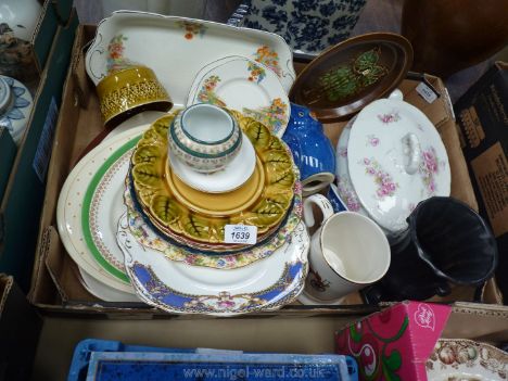 A good quantity of china including sandwich set, Adams tankard, Royal Worcester pin dish, Grimwades tureen, continental plate