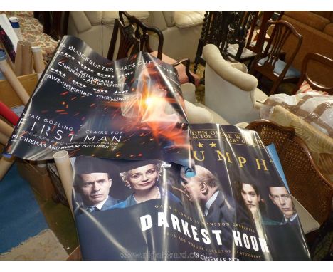 A quantity of new movie Posters including Darkest Hour, First Man, Woman in Gold,Green Book, King of Thieves, Mama Mia Here W