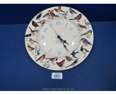 An Emma Bridgewater bird plate wall clock.