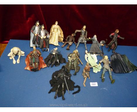 Lord of The Rings figures:  Gollum, Aeowyn and Galadriel etc.
