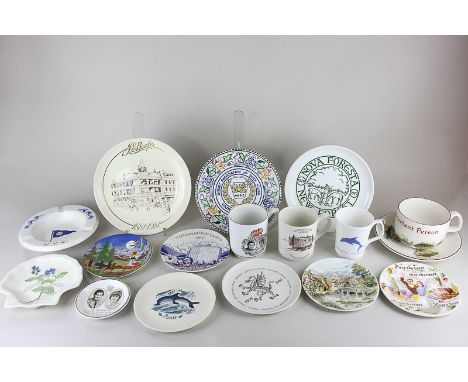 A Poole Pottery limited edition plate by Susan Russell, inscribed 'Dorset Association of Boys' Clubs Golden Jubilee', the bac